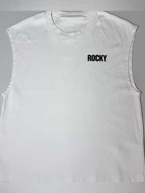 Abercrombie YPB Rocky Balboa Clubber Lang Muscle Tank White Sleeveless Tee XS/M